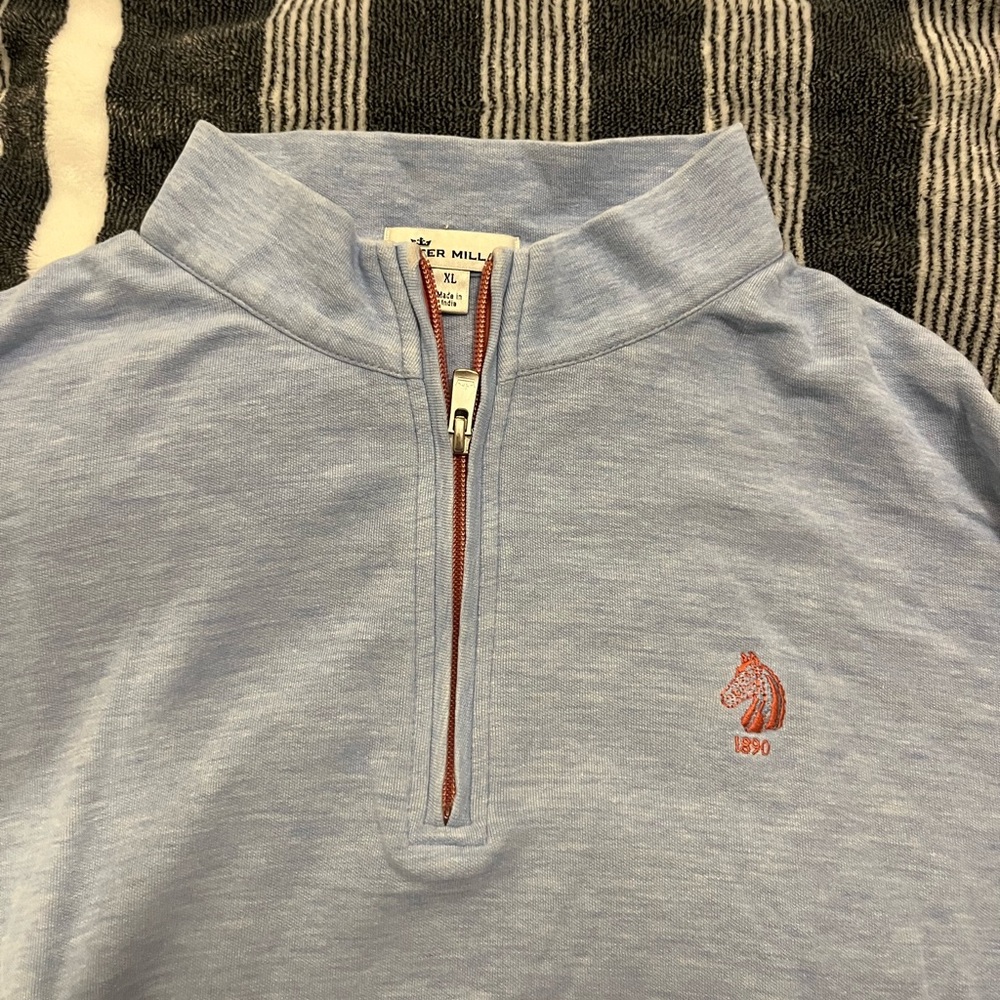Peter Millar Sky Blue Q-Zip Pullover (XL)
